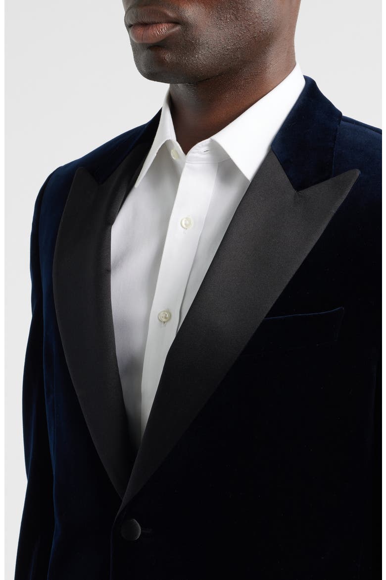 Hutson Cotton Velvet Dinner Jacket, Alternate, color, DARK BLUE