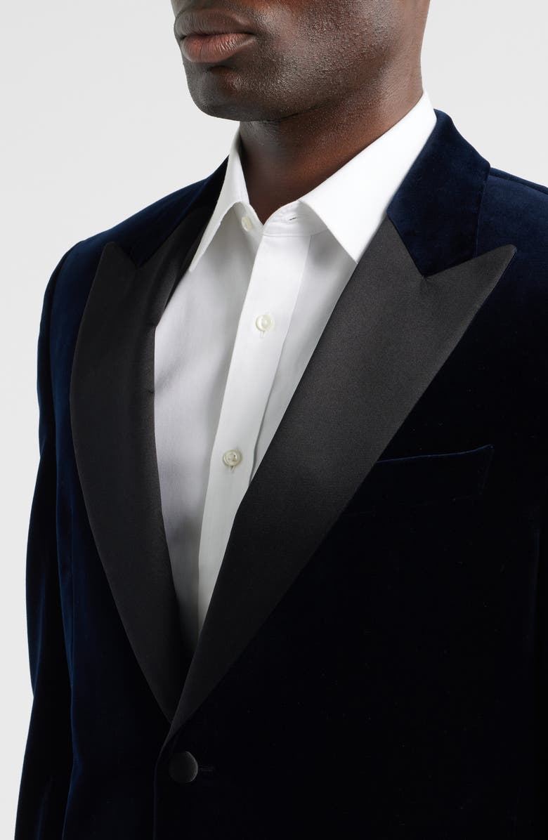 BOSS Hutson Cotton Velvet Dinner Jacket, Alternate, color, Dark Blue