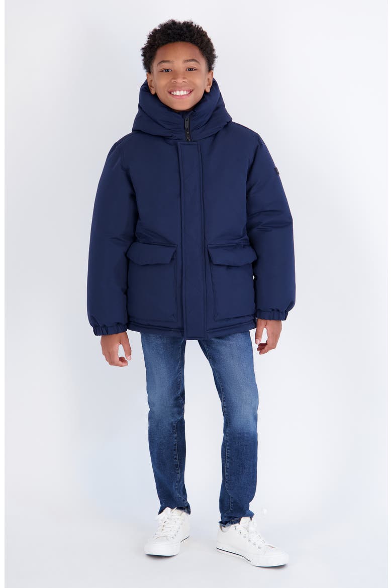 Kids' Heavyweight Hooded Parka, Main, color, MIDNIGHT