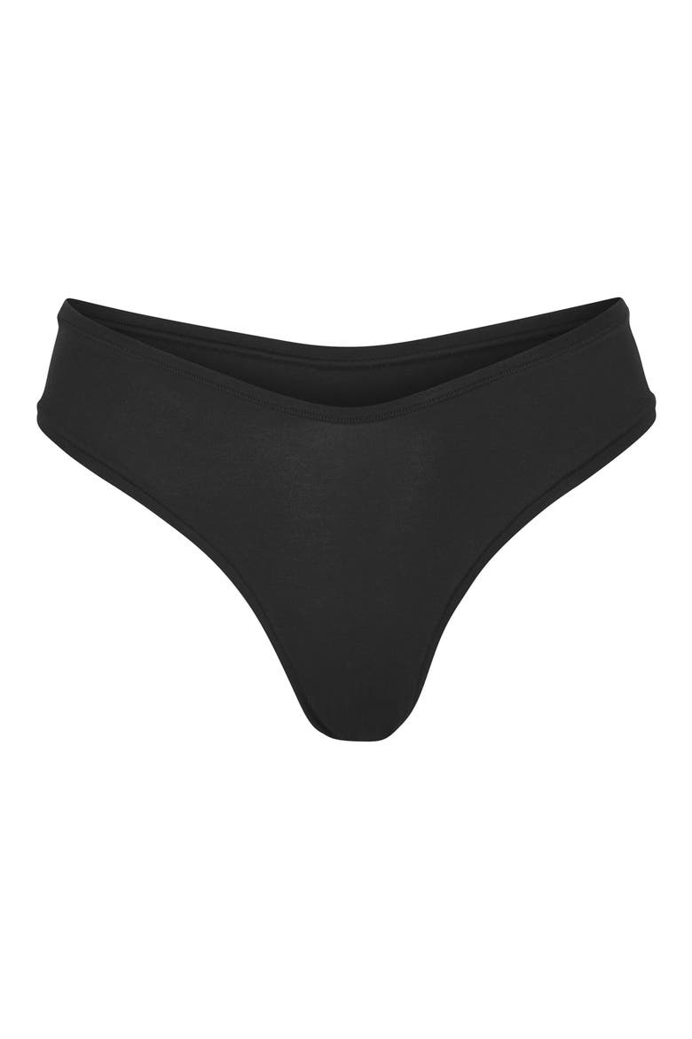 Cotton Stretch Jersey Dipped Thong, Alternate, color, SOOT