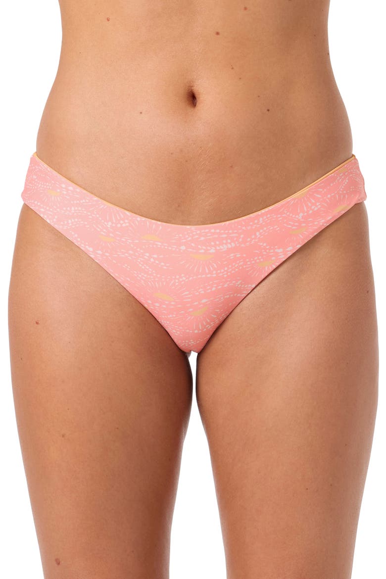 Sunshine Blue Lagoon Reversible Bikini Bottoms, Alternate, color, FUSION CORAL