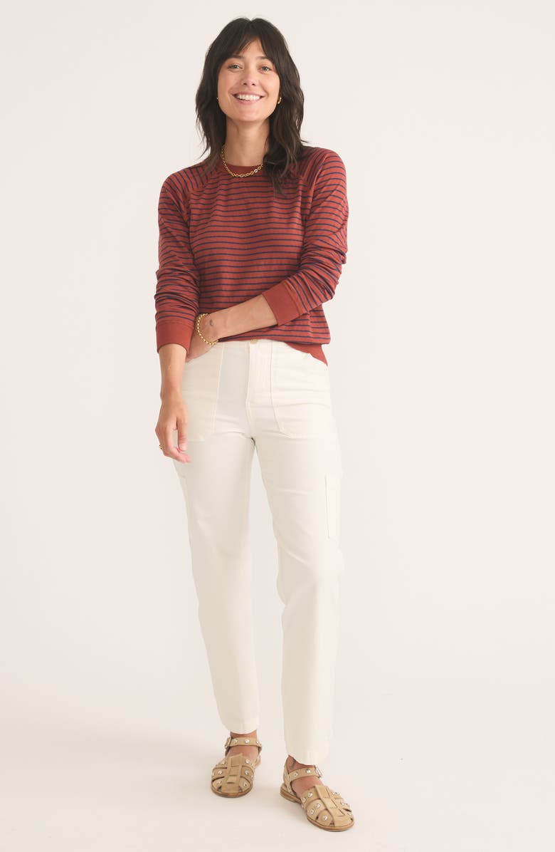 Marine Layer Stripe & Dot Reversible Raglan Pullover, Alternate, color, 