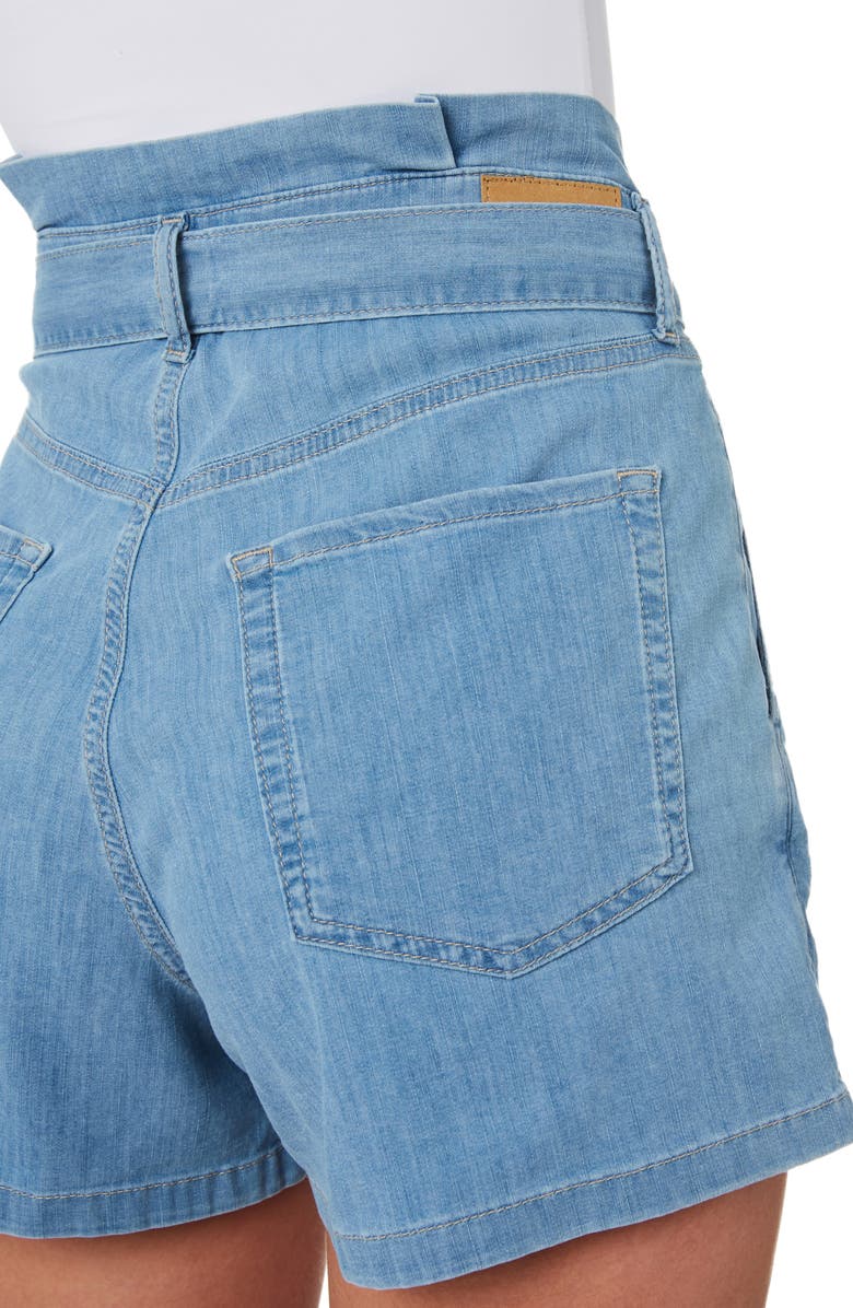 Outland Denim Goldie High Paperbag Waist Denim Shorts, Alternate, color, 