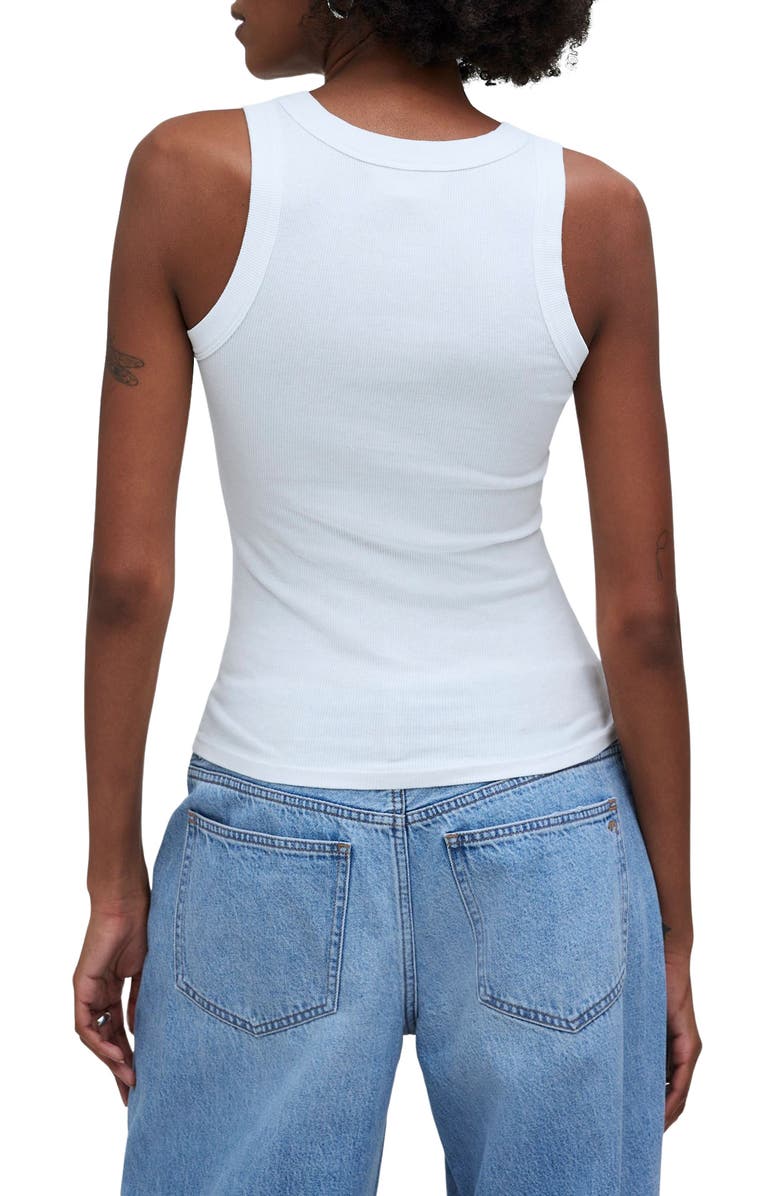 Madewell Supima<sup>®</sup> Cotton Rib Cutaway Tank, Alternate, color, Eyelet White