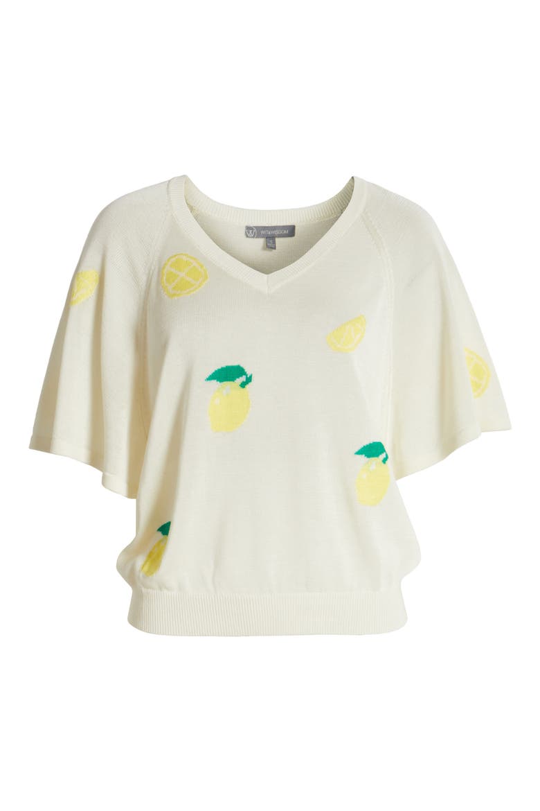 V-Neck Batwing Sweater, Alternate, color, VANILLA