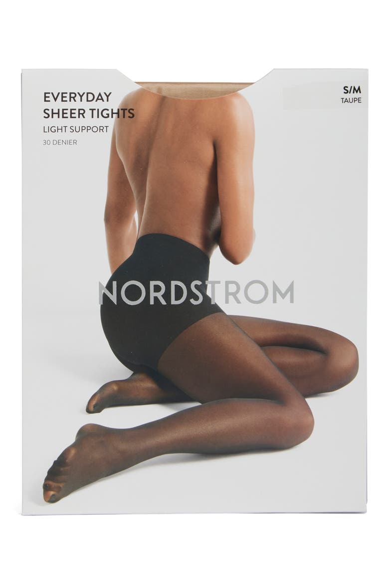 Everyday Sheer Control Top Tights, Alternate, color, TAUPE
