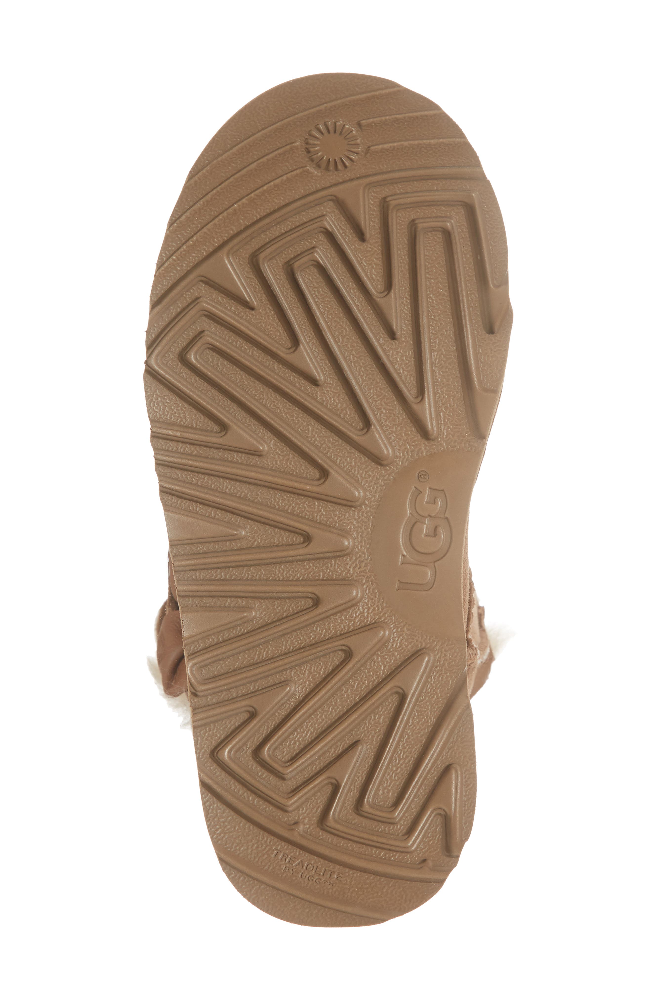 Daelynn Bow Genuine Shearling Boot, Alternate, color, CHESTNUT