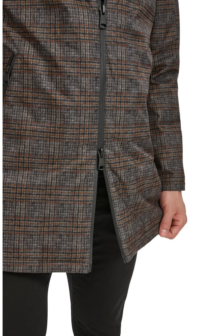 Water Resistant Coat with Quilted Bib, Alternate, color, GREY PLAID