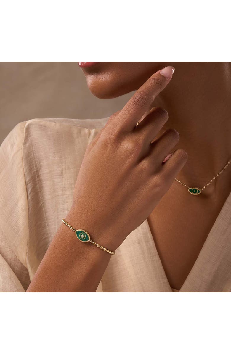 Karma and Luck Bright Soul Evil Eye Malachite Gold Bracelet, Alternate, color, Gold/Green