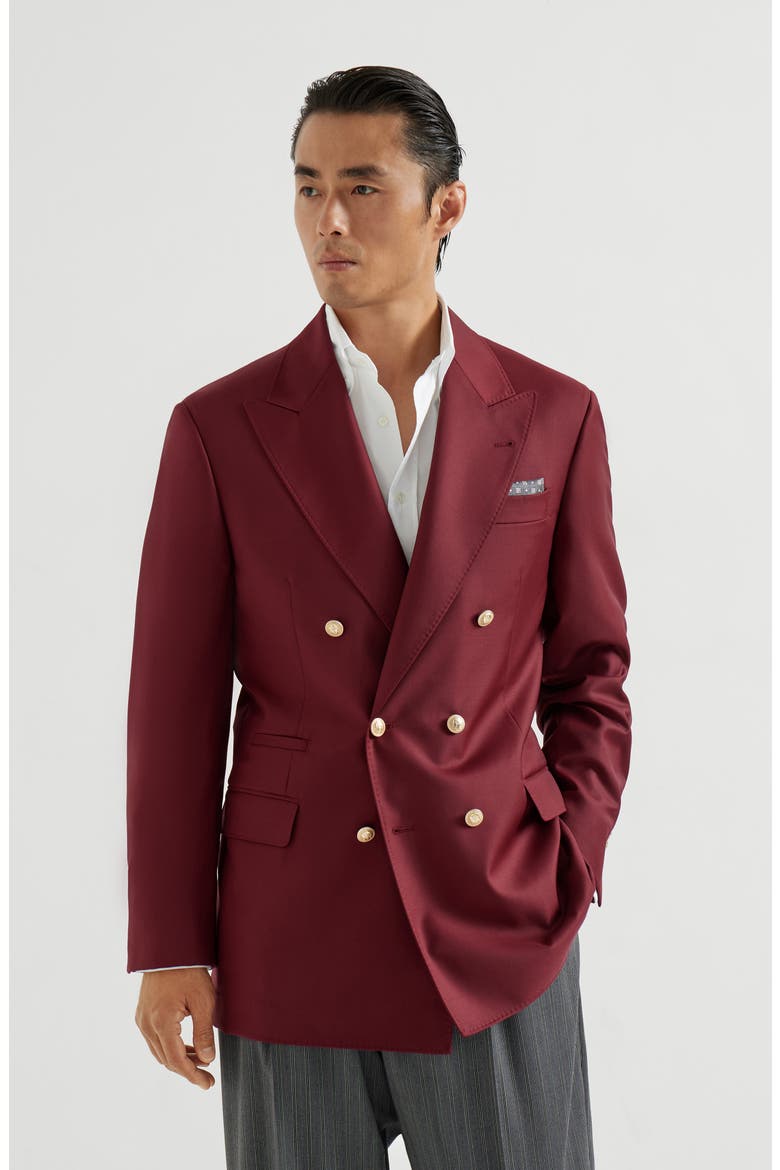 Blazer with metal buttons, Main, color, Cherry