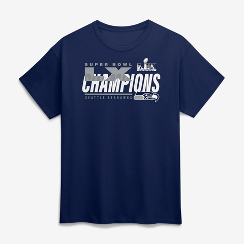 Men's Fanatics College Navy Seattle Seahawks Super Bowl LX Champions Iconic Victory T-Shirt