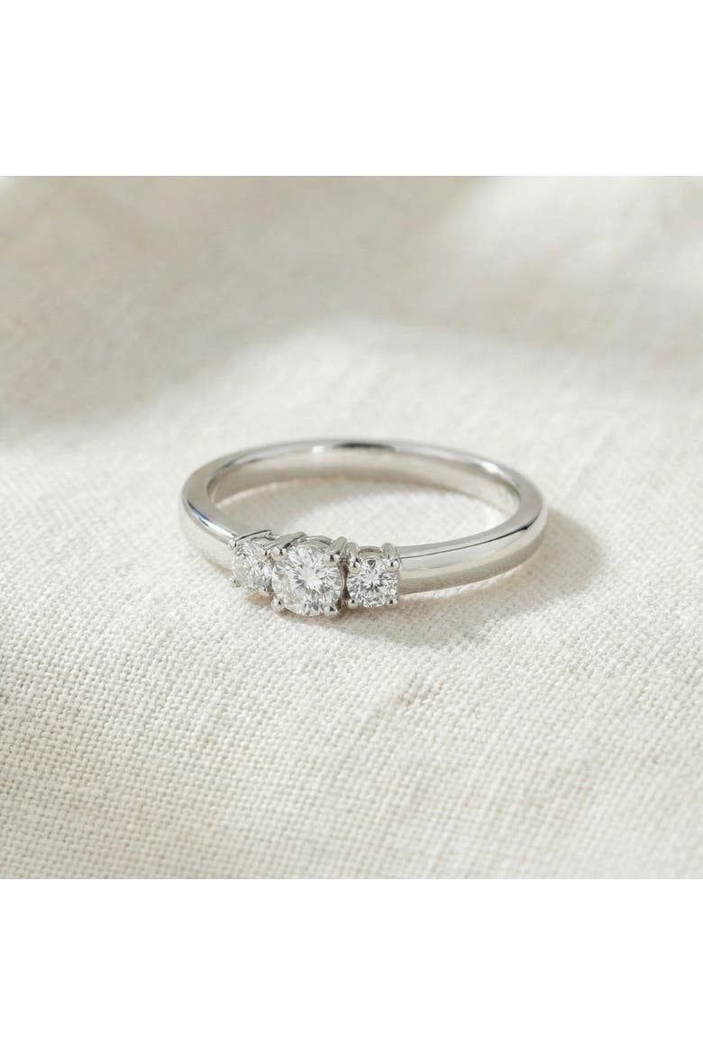 1/4 Ct Three Stone Lab Grown Diamond Engagement Ring 10k Gold, Alternate, color, 10k White Gold
