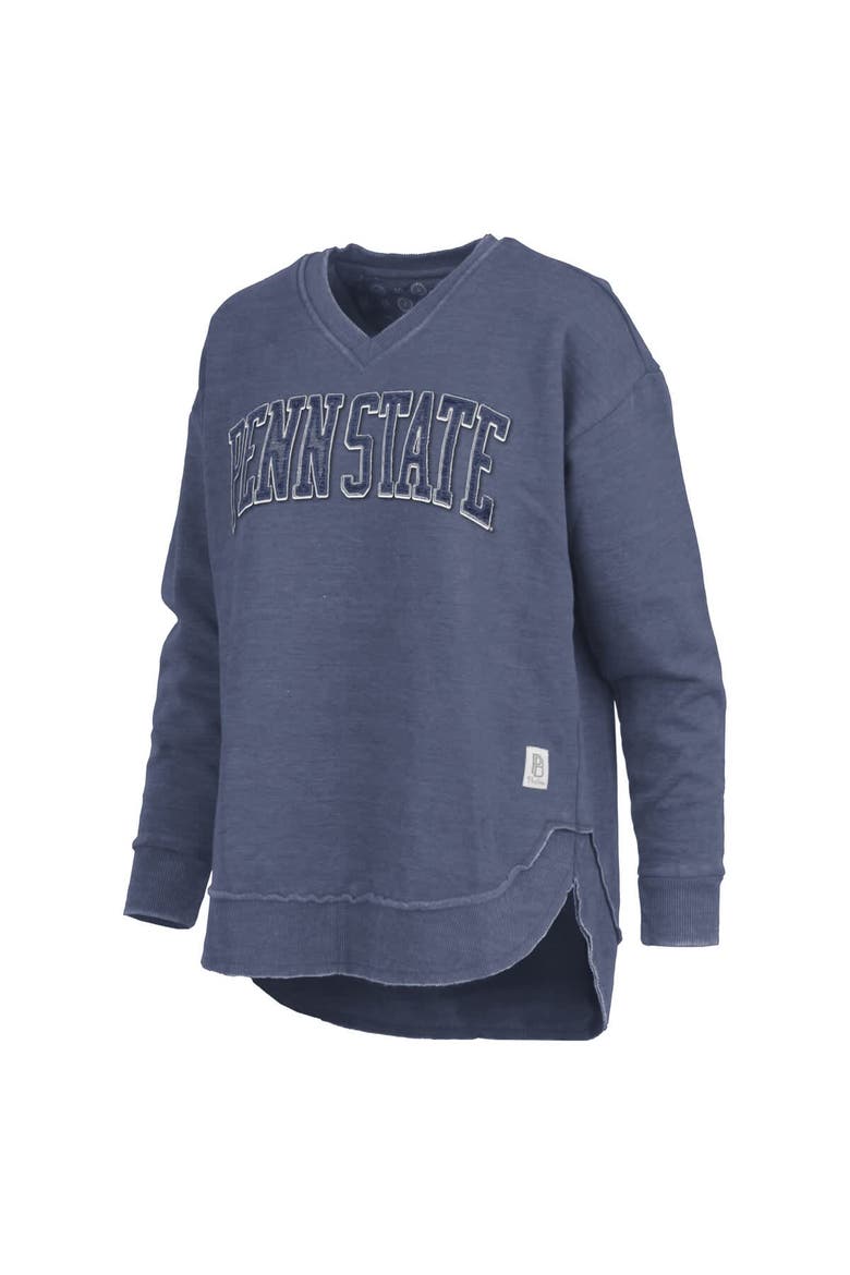Women's Pressbox Navy Penn State Nittany Lions Westin Poncho V-Neck Pullover Sweatshirt, Alternate, color, Navy
