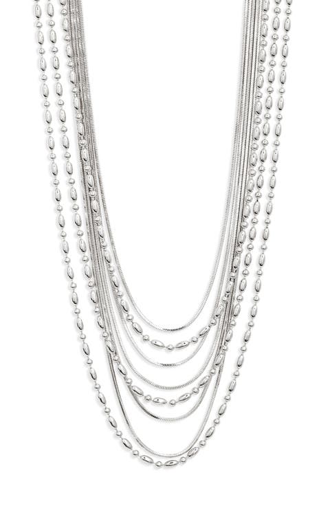 Snake and Ball Chain Layered Necklace