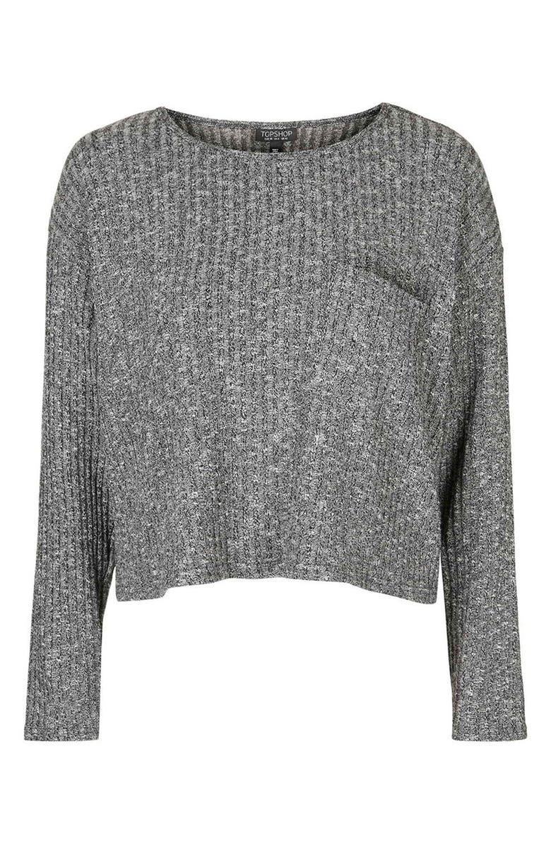 Topshop Ribbed Crop Top, Alternate, color,