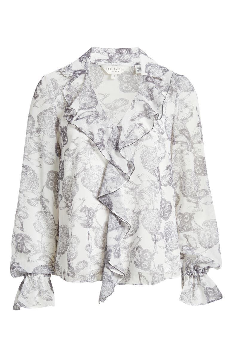 Ted Baker London Anniye Ruffle Blouse, Alternate, color, White