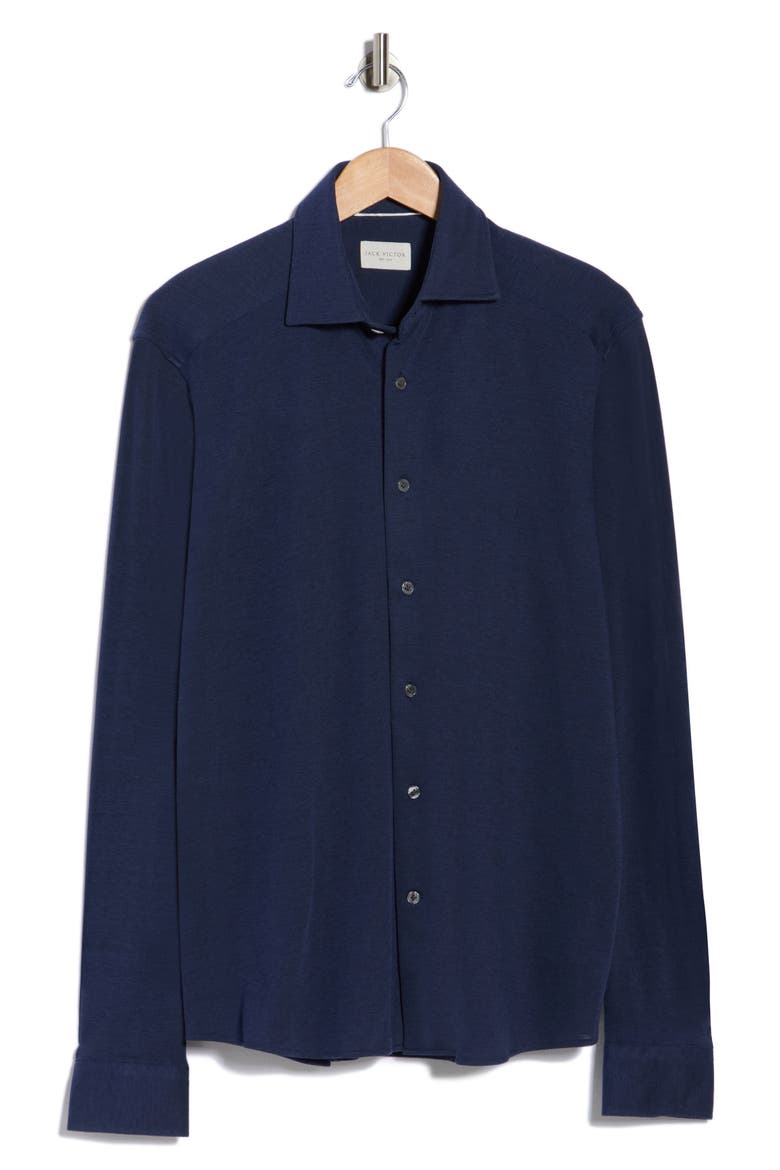 Bernard Long Sleeve Knit Shirt, Alternate, color, NAVY