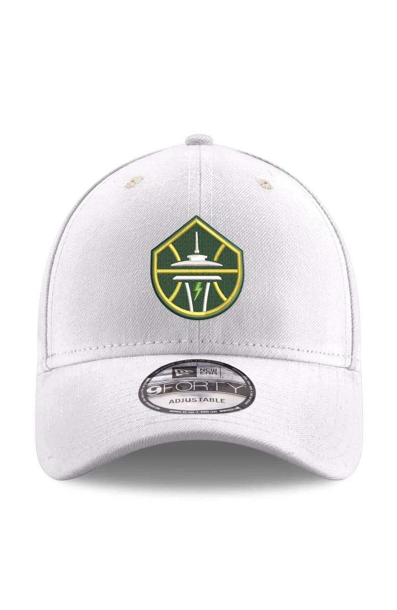 New Era Men's New Era White Seattle Storm Primary Logo 9FORTY Adjustable Hat, Alternate, color, White
