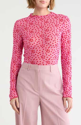 Flocked Funnel Neck Top