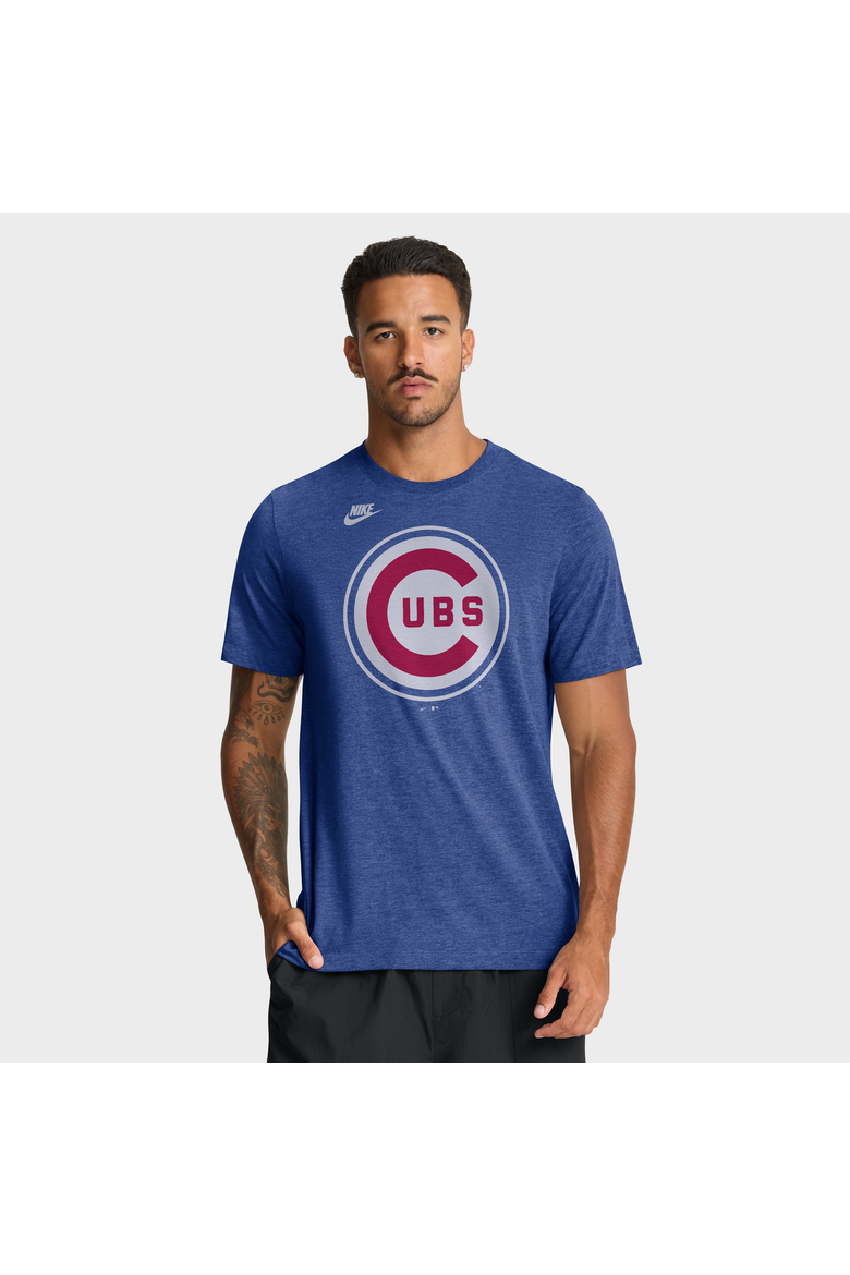 Men's Nike Heather Royal Chicago Cubs Cooperstown Logo Tri-Blend T-Shirt, Main, color, Heather Royal