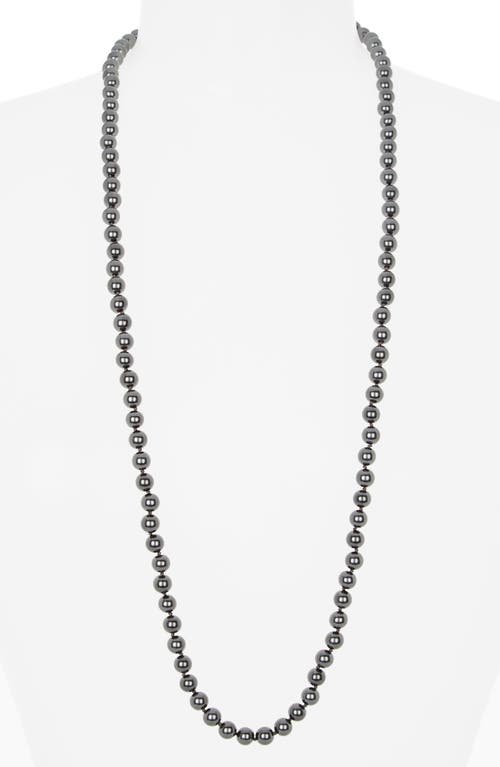 Kenneth Jay Lane Faux Pearl Long Necklace In Metallic