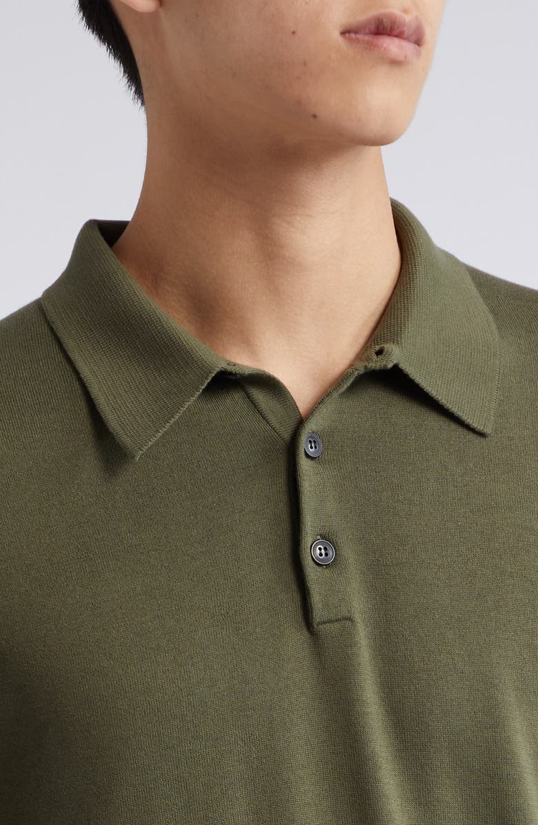 Sunspel Long Sleeve Sea Island Cotton Polo, Alternate, color, 