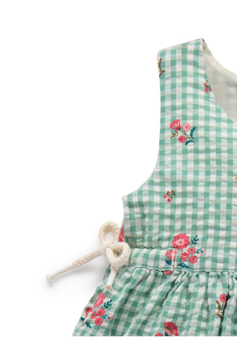 Purebaby Gingham Pinnie, Alternate, color, Frida Print