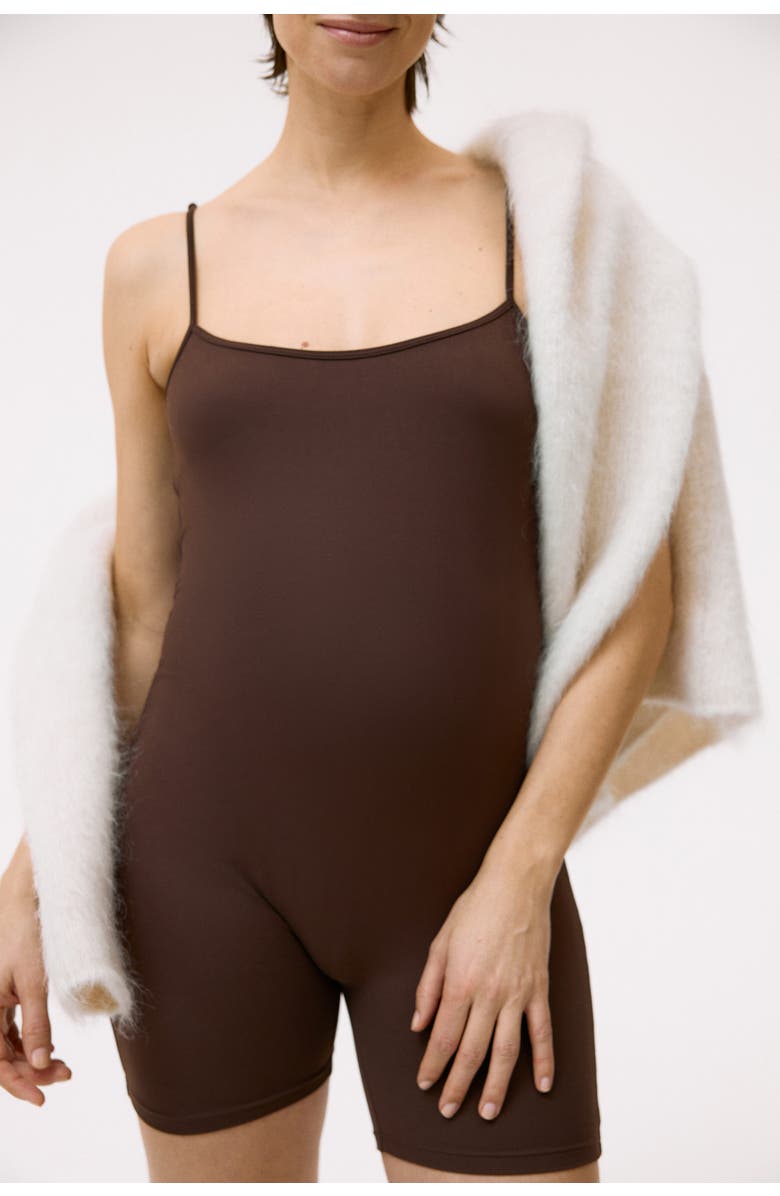 H&M Mama Integral-bra Playsuit, Alternate, color, Dark Brown