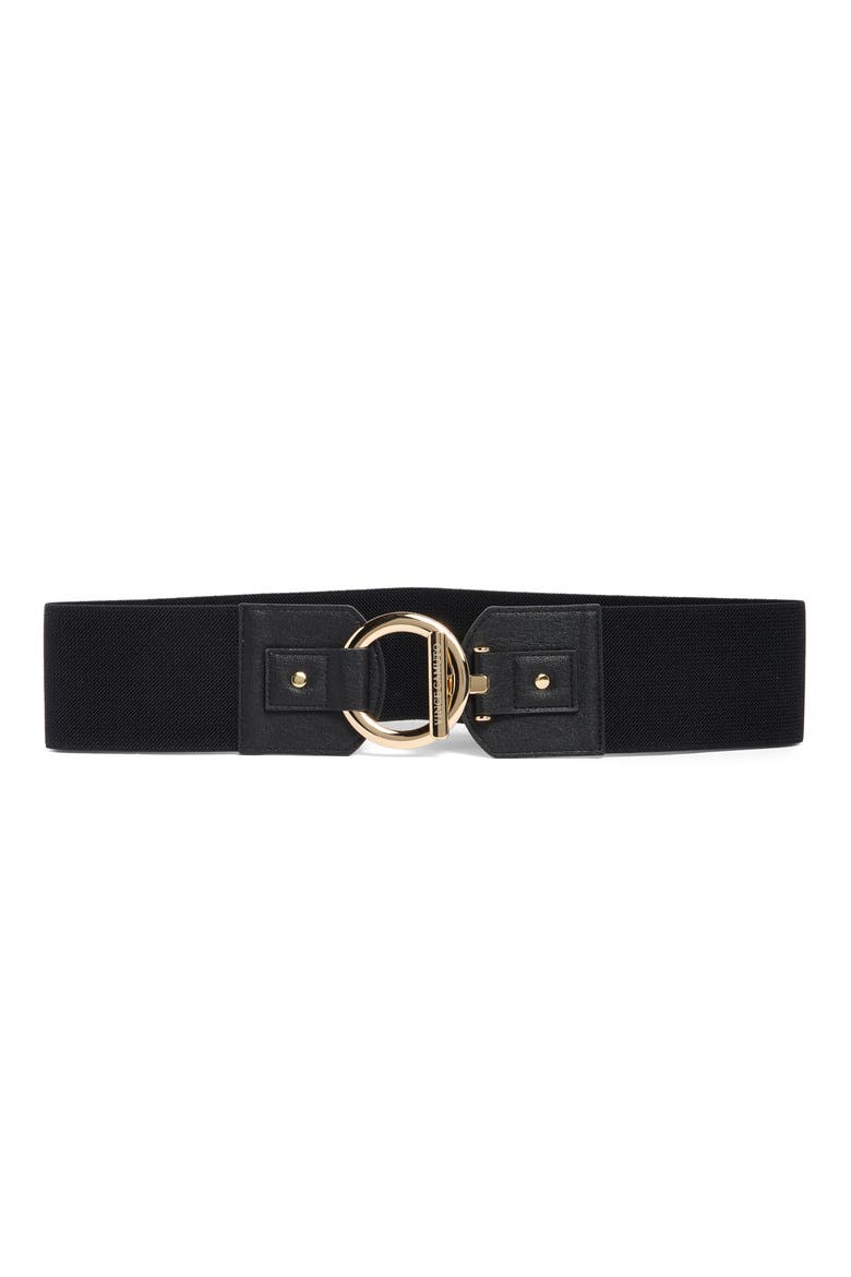 Collection XIIX Circle & Bar Interlocking Belt, Main, color, BLACK GOLD