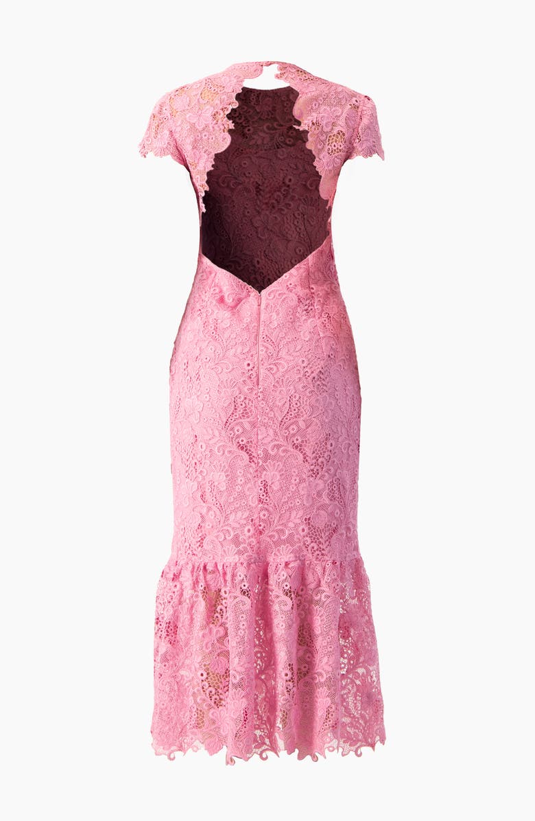 IVONNE Lace Cap-Sleeve Midi Dress, Alternate, color, Pink