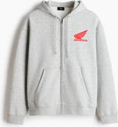 H&M Loose Fit Printed Zip-through Hoodie
