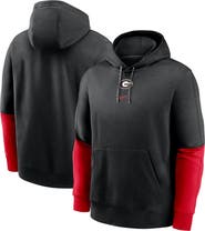 Nike Men's Nike Black/Red Georgia Bulldogs 2024 Sideline Club Pullover Hoodie