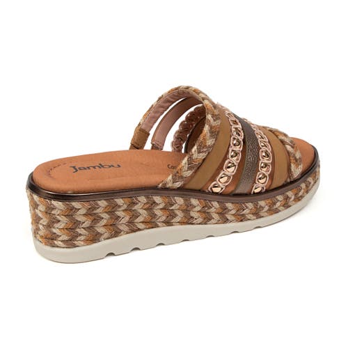Jambu Dahlia Wedge Sandal In Tan Multi