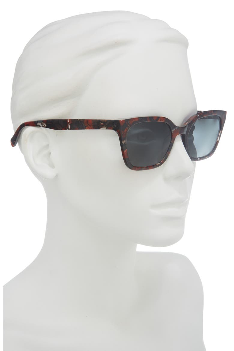 Overlook 50mm Polarized Cat Eye Sunglasses, Alternate, color, RUBY MOSAIC / POLARIZED GREY