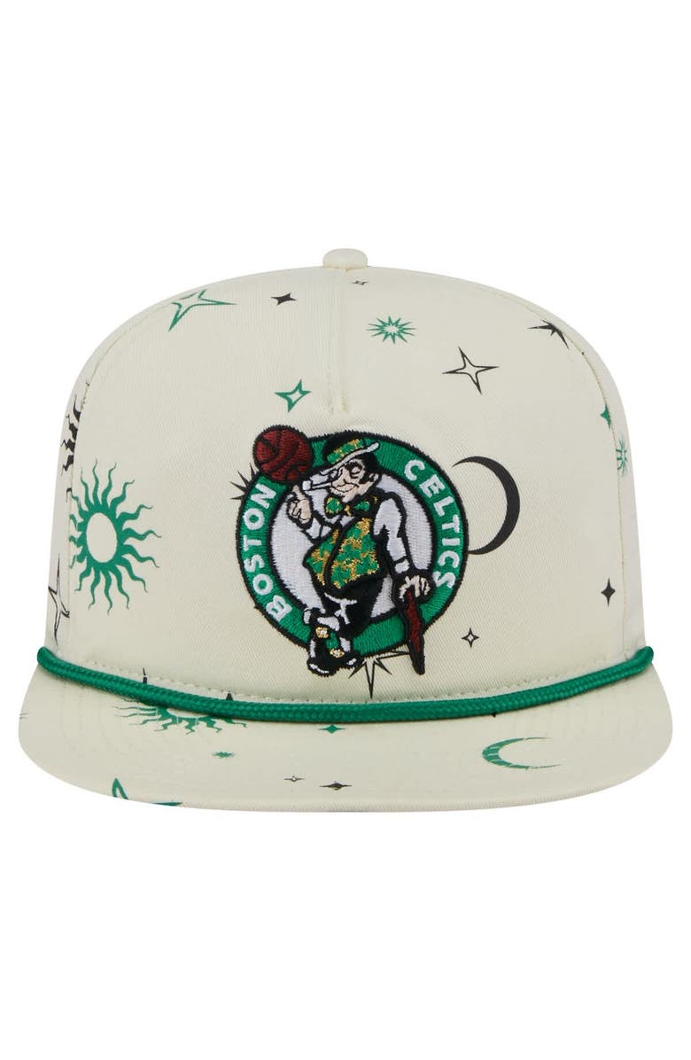 New Era Men's New Era Cream Boston Celtics Lunar Golfer Snapback Hat, Alternate, color, Cream