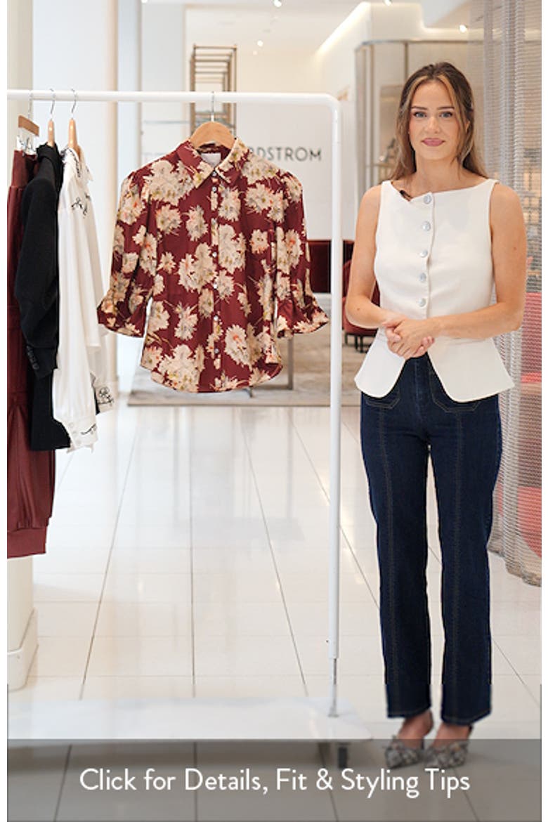 Fiona Mae Bouquet Satin Button-Up Shirt video
