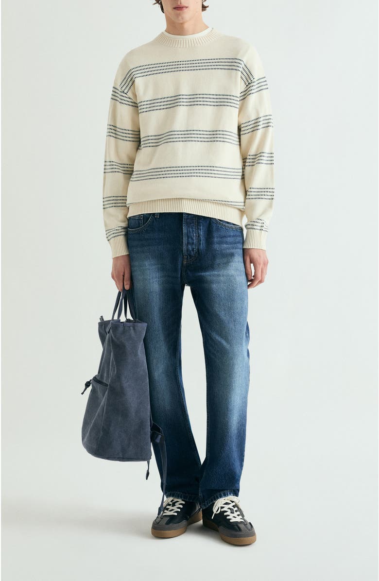 Scalpers Retro Striped Sweater, Alternate, color, Offwhite