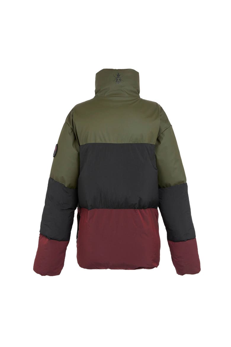 Christian Lacroix Barbegal Baffled Padded Jacket, Alternate, color, Dark Khaki and Black