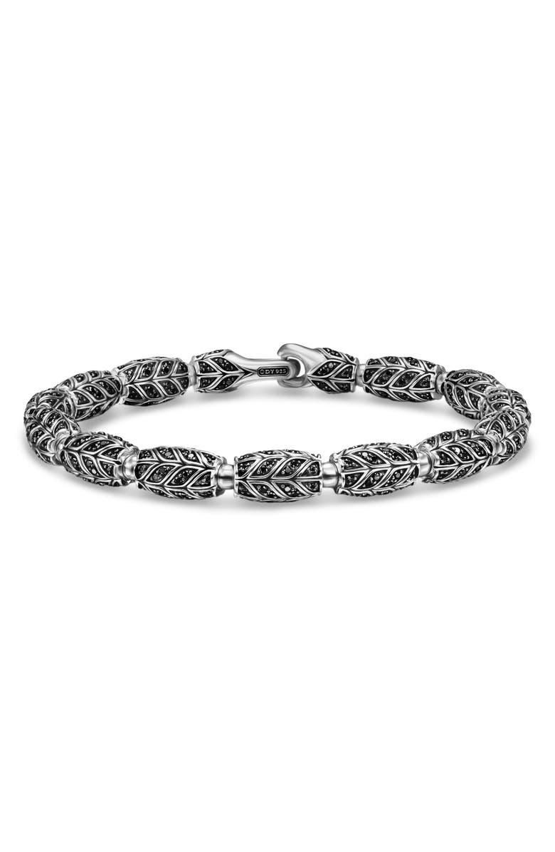 David Yurman Men's Chevron Bead Bracelet in Sterling Silver, Main, color, Silver Pave