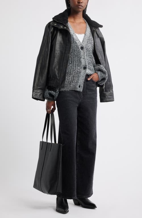 Treasure & Bond Textured V-neck Cardigan In Gray