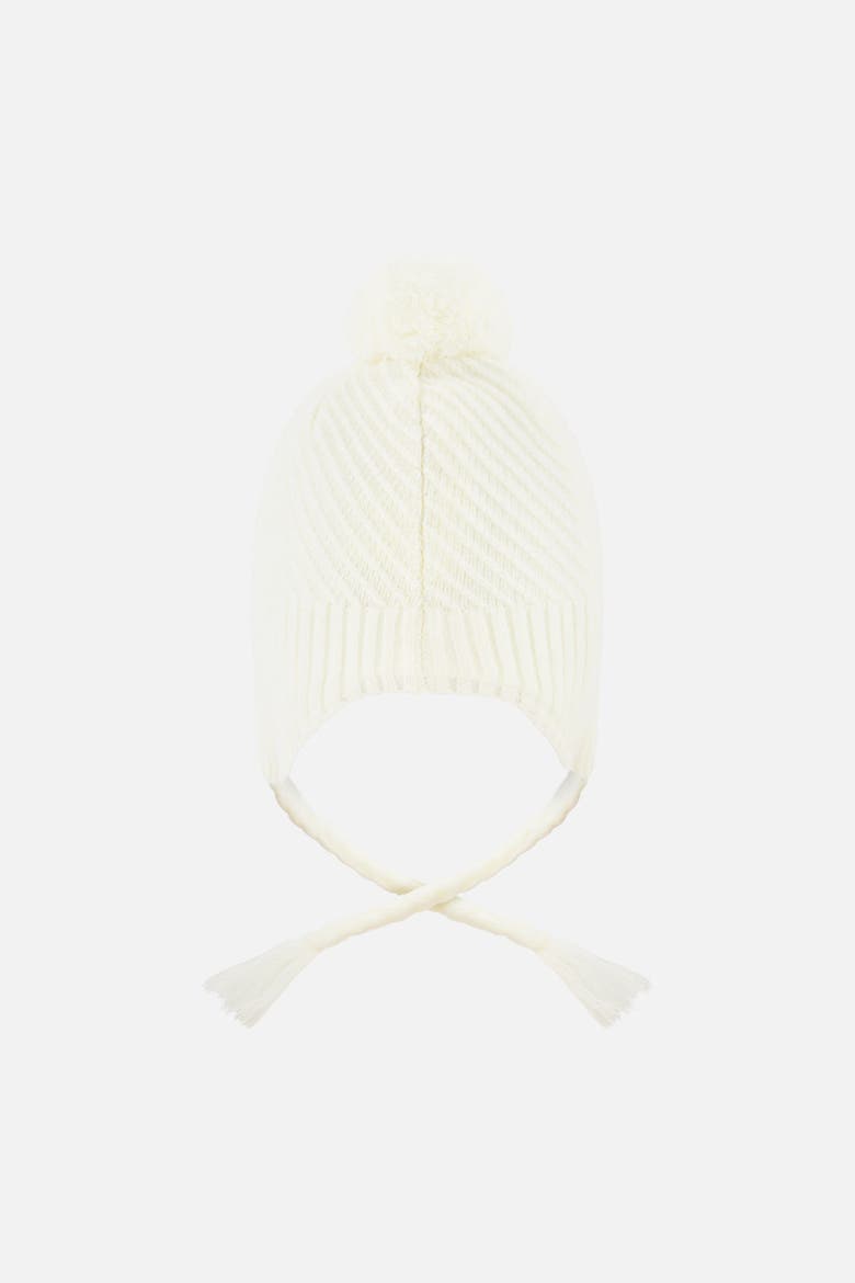 Peruvian Knit Pompom Ear Flap Hat, Alternate, color, Off-White