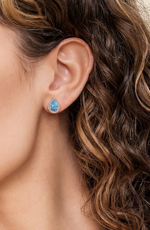 Blue Topaz Stud Earrings