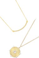 Adornia Set of Freshwater Pearl Curved Bar & Pendant Necklaces