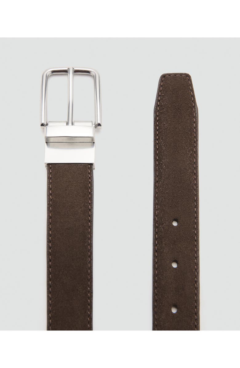 MANGO Leather Belt, Alternate, color, Brown