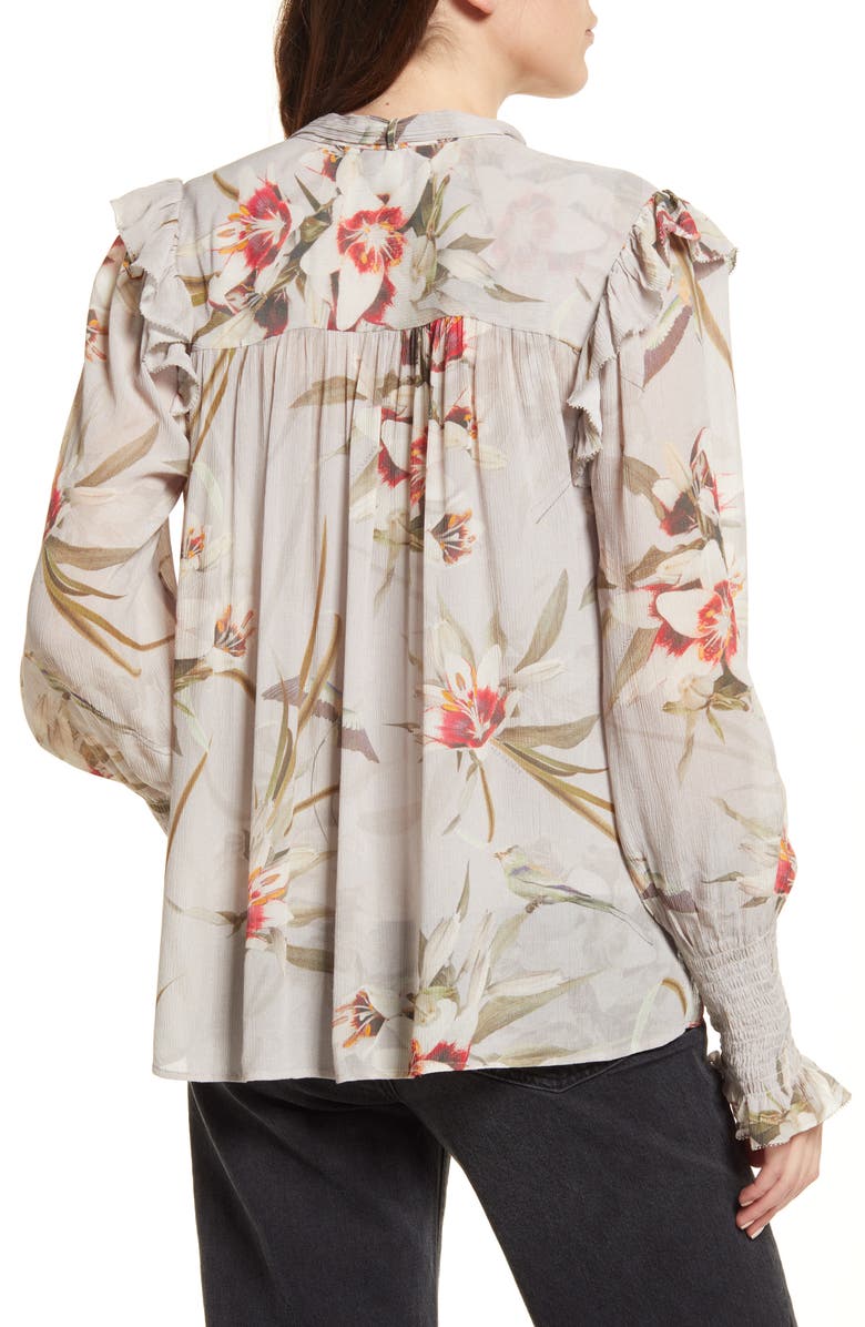 AllSaints Lara Kuroyuri Floral Print Blouse, Alternate, color, 