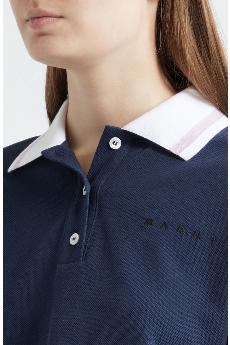 Long Sleeve Cotton Polo, Alternate, color, 00B99BLUBLACK