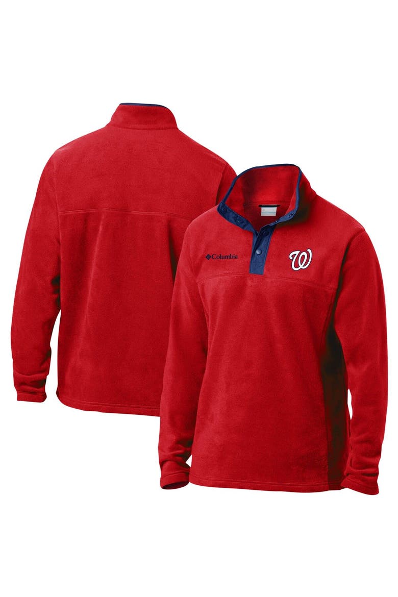 Men's Columbia Red Washington Nationals Steens Mountain Half-Snap Jacket, Main, color, Red