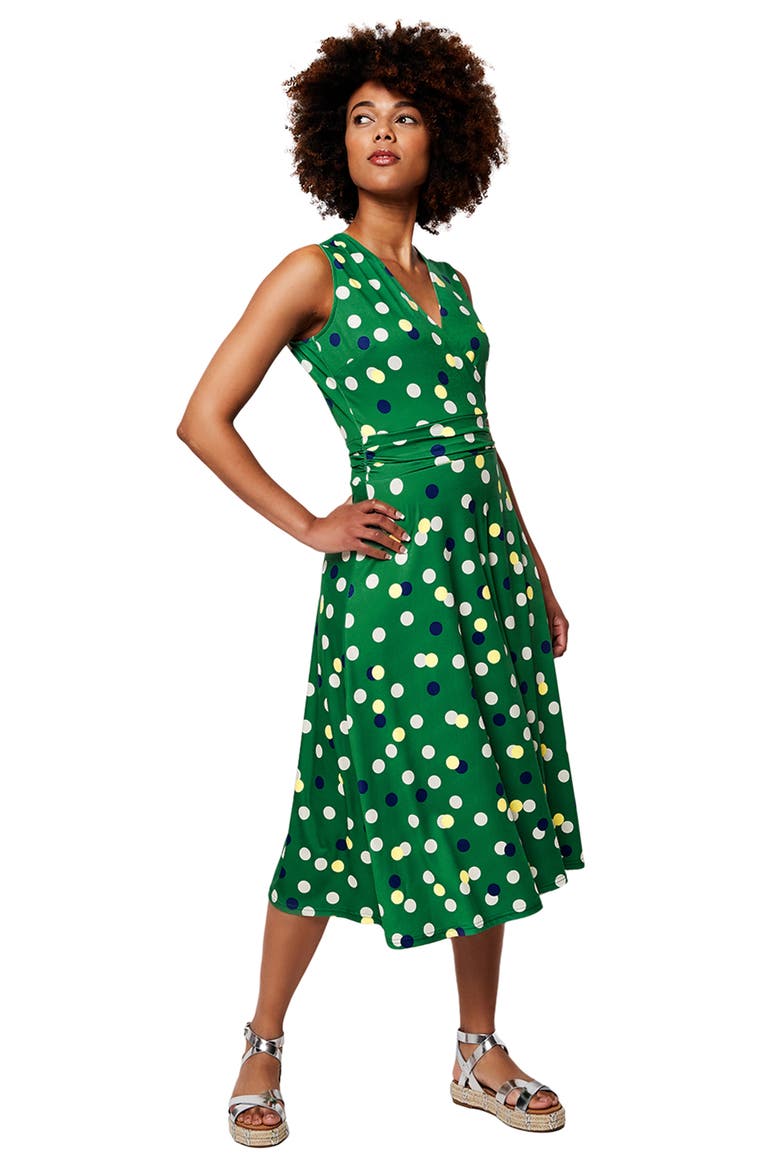 Cindy Print Ruched Waist Midi Dress, Alternate, color, SPRINKLE DOT AMAZON