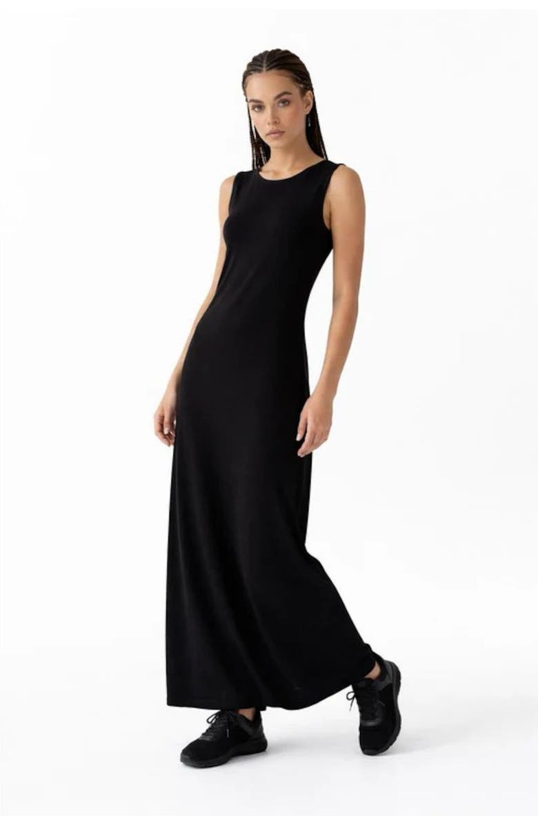 Forever & Always Kalie Boat Neck Modal Maxi Dress, Alternate, color, Black
