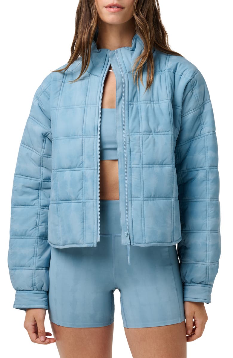 TravisMathew City Edge Quilted Jacket, Main, color, Smoke Blue Multi